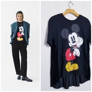 Zara Black Mickey Mouse Tunic Top